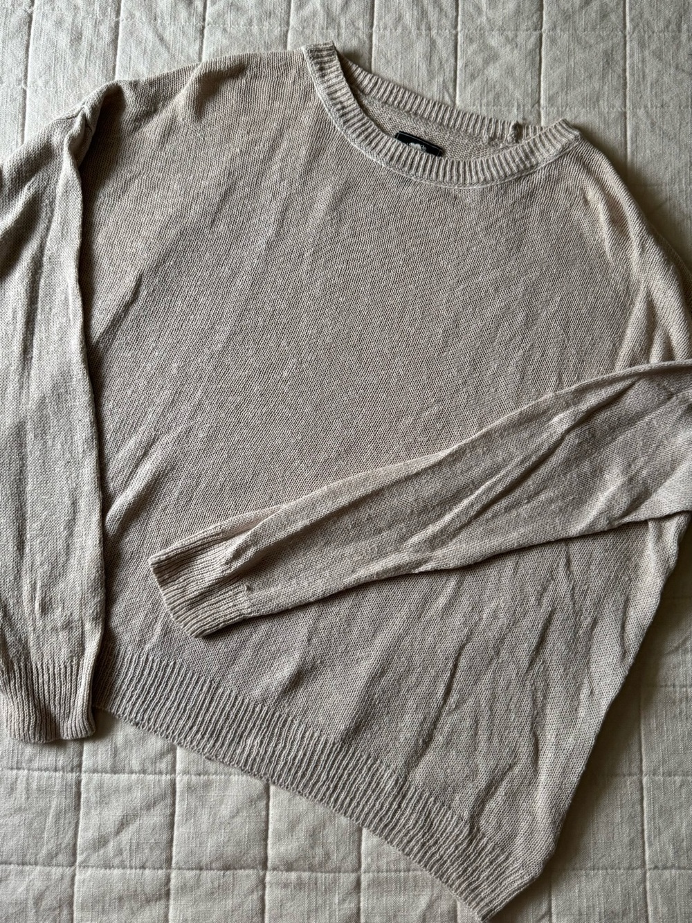 Roots Women's Light Beige Crewneck Sweater